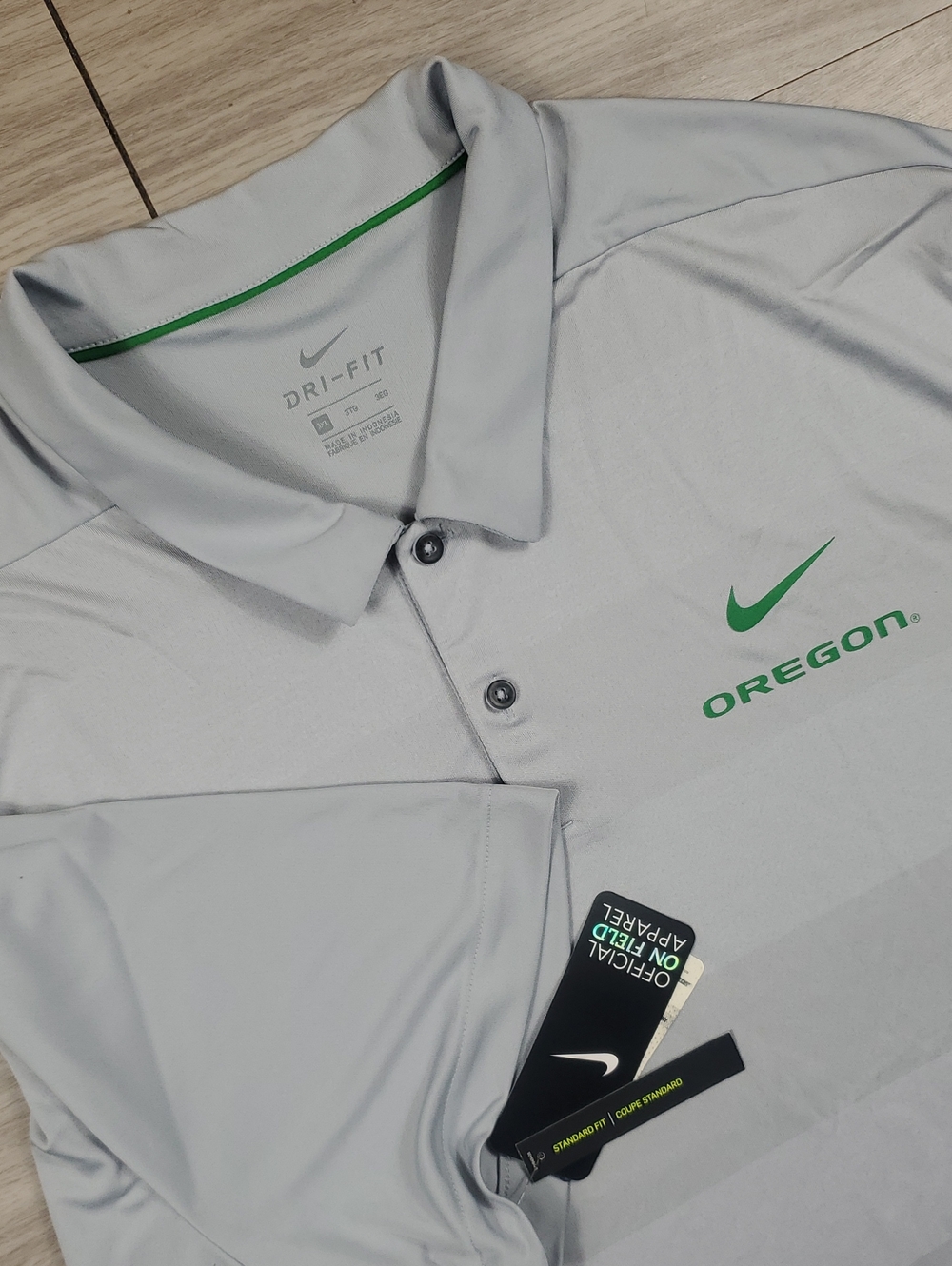 Nike Oregon Ducks NWT Polo Men's 3XL Gray Dri-FIT Official On-Field